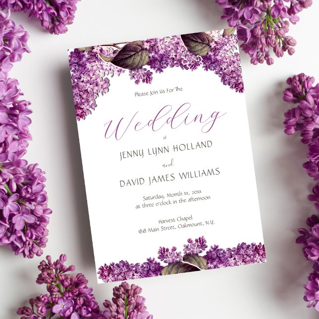 Invitación Boda Jardín de Primavera Lilac (Subido por el creador)