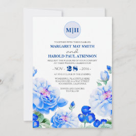 Invitación Boda Jardín elegante de la Marina Floral Vintage