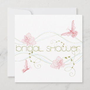 Invitación Boda Jardín Lilies Rosa Ducha Bridal