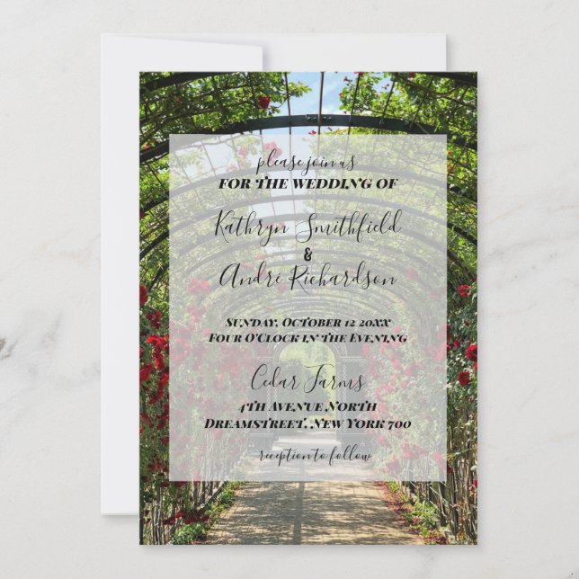 Invitación Boda Jardín Rosa (Anverso)