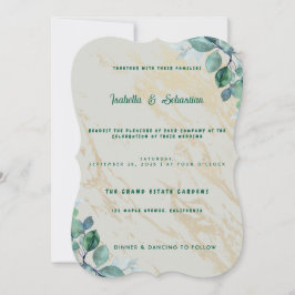 Invitación Boda Jardines de la Gran Mansión Mármol Dorado Ver