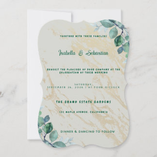 Invitación Boda Jardines de la Gran Mansión Mármol Dorado Ver
