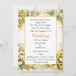 Invitación Boda Judía Floral Botánica de Eucalipto