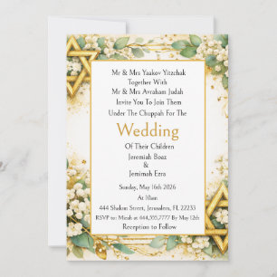 Invitación Boda Judía Floral Botánica de Eucalipto