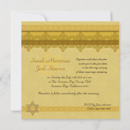Invitación boda judío Brocade Damask Gold