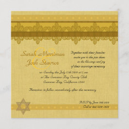 Invitación boda judío Brocade Damask Gold
