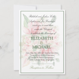 Invitación Boda judío Chuppah elegante floral moderna
