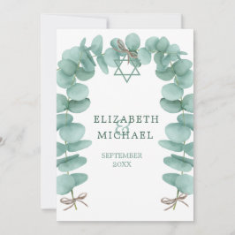 Invitación Boda judío Chuppah Eucalyptus Foliage Green