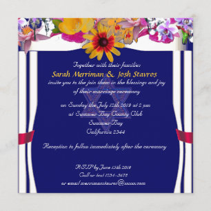 Invitación Boda judío del toldo floral