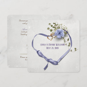 Invitación boda jurar renovación de la cinta púrpura corazón
