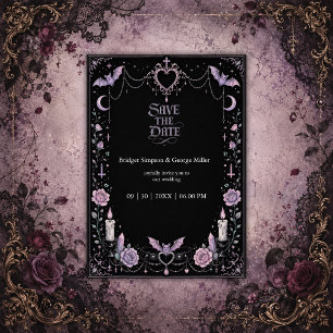 Invitación Boda Kawaii Gótica Pastel Caprichosa