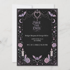 Invitación Boda Kawaii Gótica Pastel Caprichosa