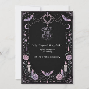 Invitación Boda Kawaii Gótica Pastel Caprichosa