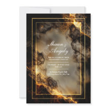 Boda Kintsugi Dorado Fundido Moderno Pizarra Oscur