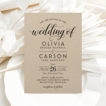 Boda Kraft moderno y Black Script