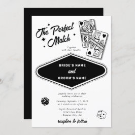 Invitación Boda Las Vegas Destino Perfecto Coincidencia Negro