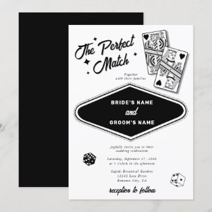 Invitación Boda Las Vegas Destino Perfecto Coincidencia Negro