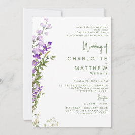 Invitación Boda Lavanda de 2 lugares para ambos padres