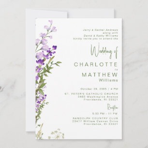 Invitación Boda Lavanda de 2 lugares para ambos padres