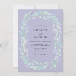 Invitación Boda Lavanda Niebla Sauce