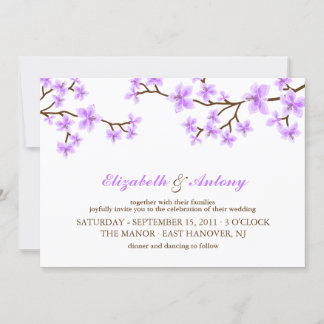 Invitación Boda Lavender Cherry Blossoms