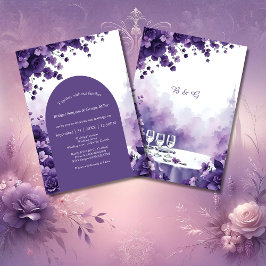 Invitación Boda Lavender Dream en París con la Torre Eiffel