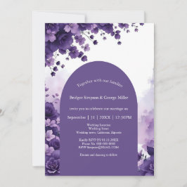 Invitación Boda Lavender Dream en París con la Torre Eiffel