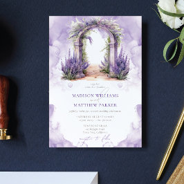 Invitación Boda Lavender Garden Código QR Rsvp