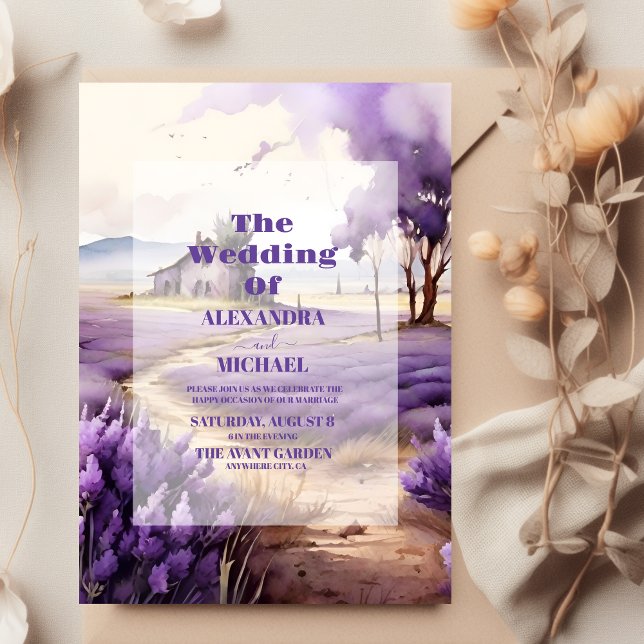 Invitación Boda Lavender Greenery (Subido por el creador)