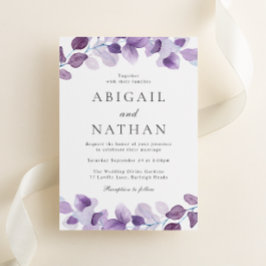 Invitación Boda Lavender Purple Leaves