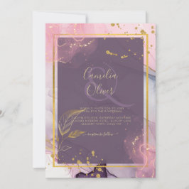 Invitación Boda LeahG® Lavender INK Mauve Purple Gold