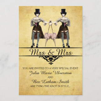 Invitación Boda lesbiana - Estilo gótico Steampunk