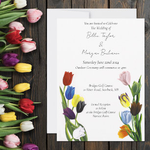 Invitación BODA LGBTQ más Tulips Flowers