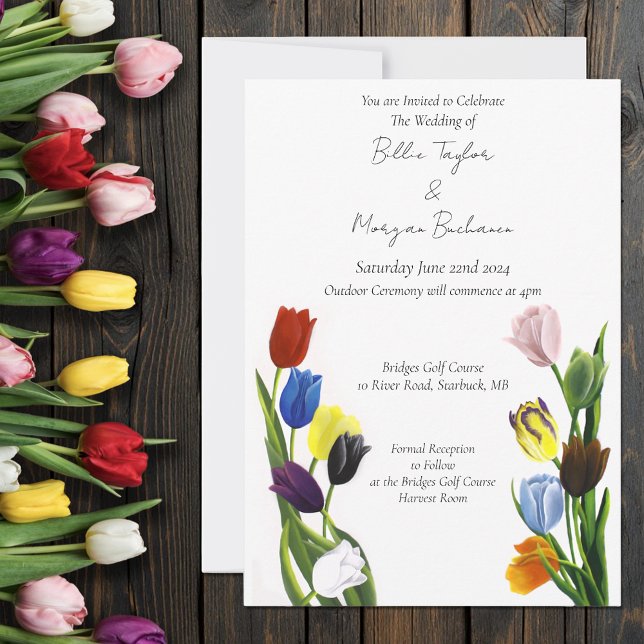 Invitación BODA LGBTQ más Tulips Flowers (Subido por el creador)