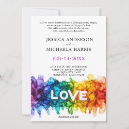 Invitación 🌈 🐦 Boda LGBTQ Pintada Con Amor 