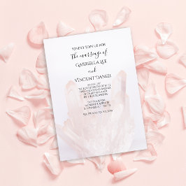 Invitación Boda ligero de cristales rosados de Rubor