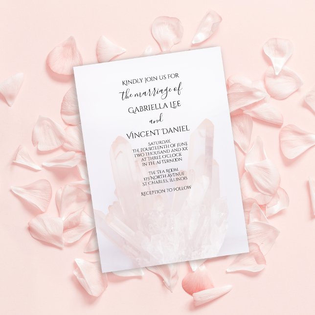 Invitación Boda ligero de cristales rosados de Rubor (Subido por el creador)