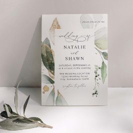 Invitación Boda ligero Eucalyptus Glow Gold