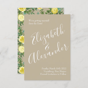Invitación Boda Light Yellow & Khaki Ecru Save Date