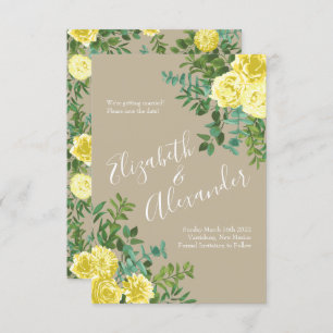 Invitación Boda Light Yellow & Khaki Ecru Save Date