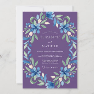 Invitación Boda Lila Azurea de Lirios