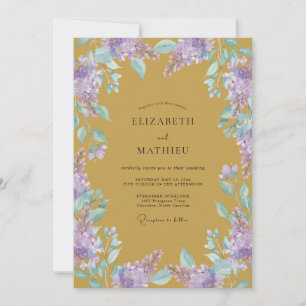 Invitación Boda Lila de Wisteria Dorada