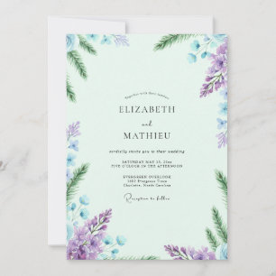 Invitación Boda Lila Espuma de Mar Wisteria