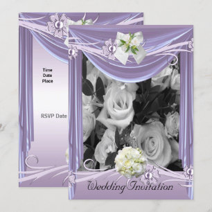 Invitación Boda Lila Malva Floral