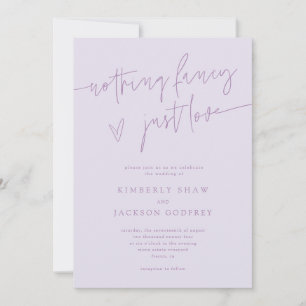 Invitación Boda Lila Nada Lujoso Solo Amor
