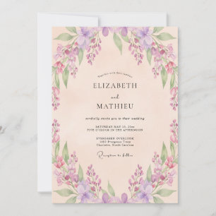 Invitación Boda Lila Rosada de glicina
