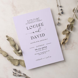 Invitación Boda lilac formal