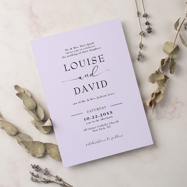 Invitación Boda lilac formal (Subido por el creador)