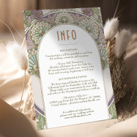 Boda Lilac púrpura Insertar Información Vintage No