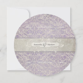 Invitación Boda Lilac Vintage French Regency Lace Etched